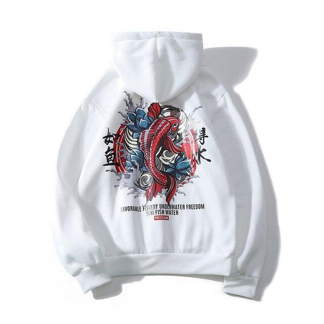 Sweat Japonais Fish Blanc / S