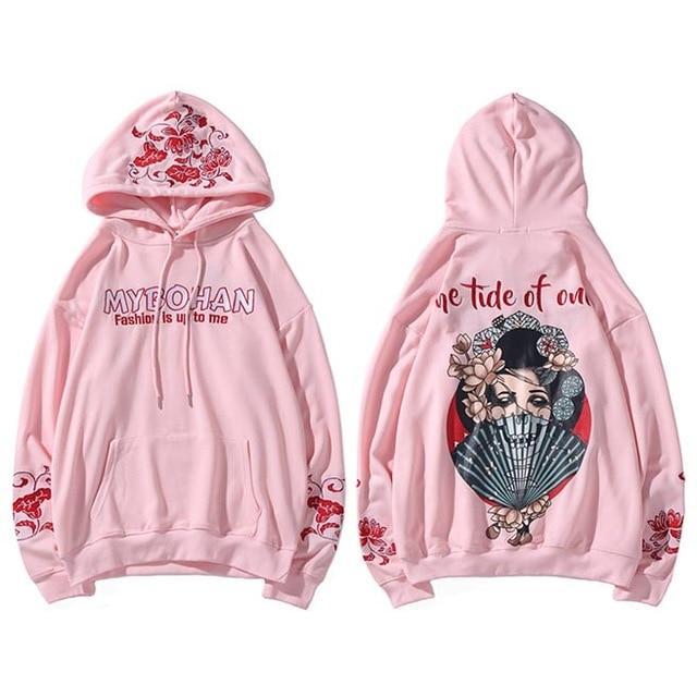 Sweat Japonais Geisha Rose / M