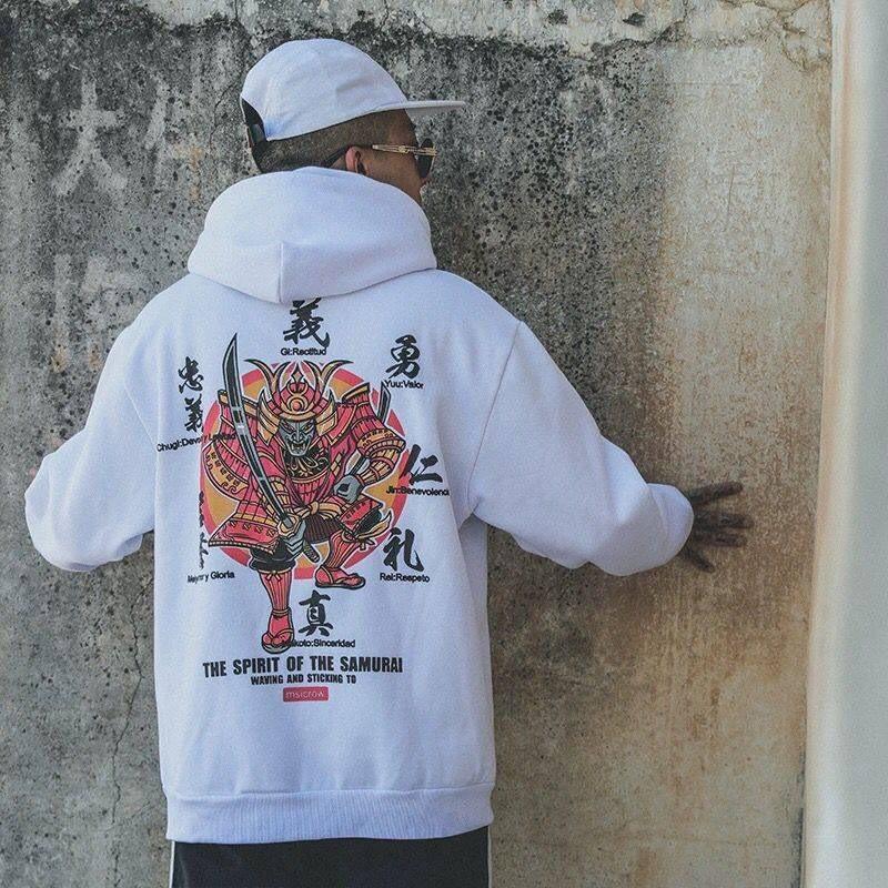 Sweat Japonais Samouraï Blanc / M