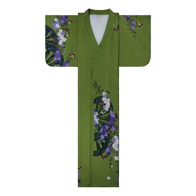 Traditionnel Japonais Kimono Japonais Femme Vert / M