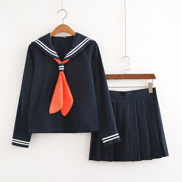 Uniforme Japonais Bleu Marine Bleu - Long / S