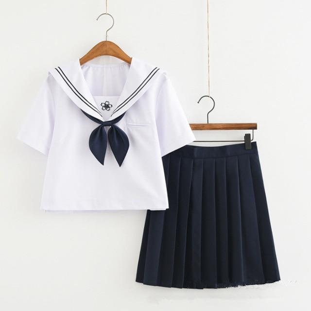 Uniforme Japonais Fille - Bleu Bleu / XXL