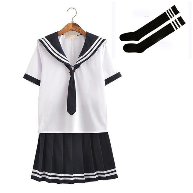 Uniforme Scolaire Japonais - Blanc Court Blanc Court / XL