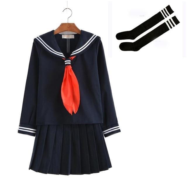 Uniforme Scolaire Japonais - Bleu Marine Long Bleu Marine Long / S