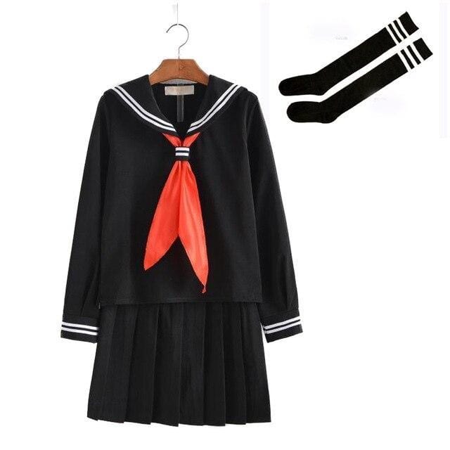 Uniforme Scolaire Japonais - Noir Long Noir Long / M