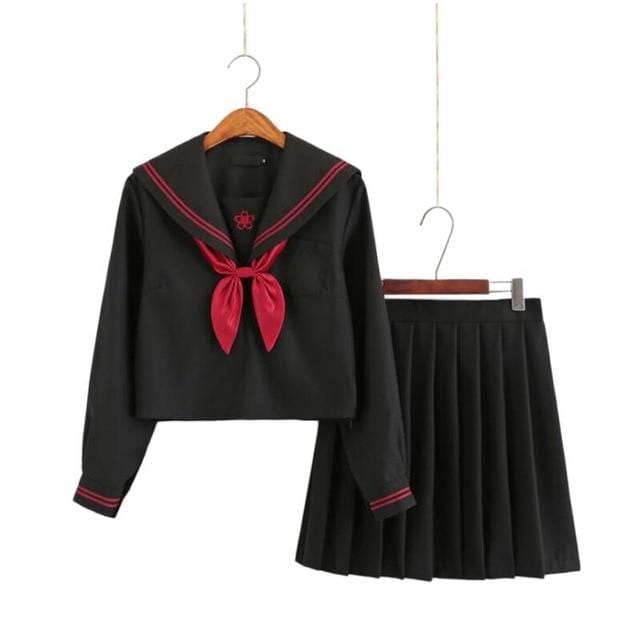 Uniforme scolaire japonais Noir Noir / Long / S