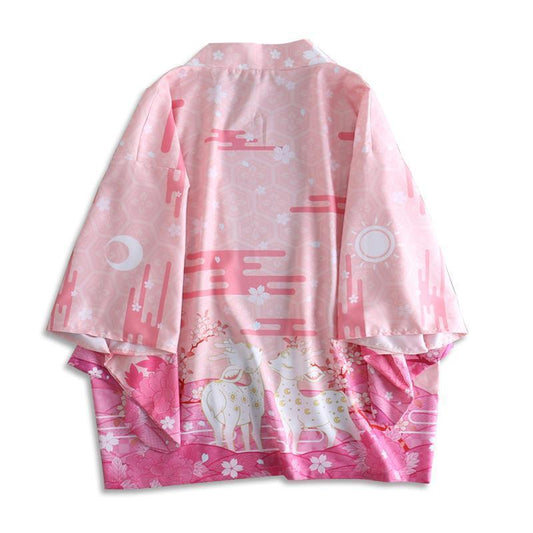 Veste Haori Femme Rose / M