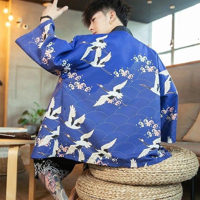 Veste Kimono Bleu Bleu / XXL