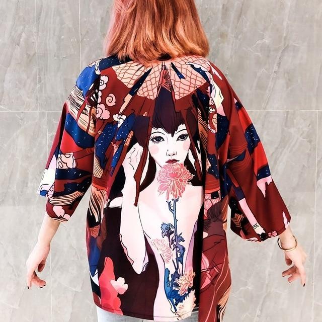 Veste Kimono Femme Rouge