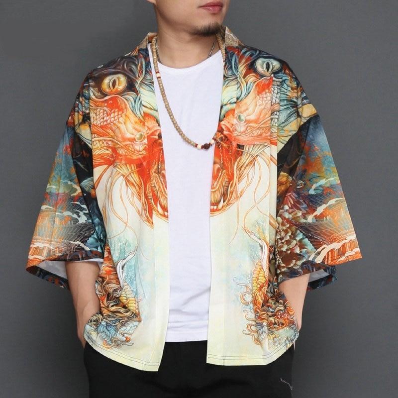 Veste Kimono pour Homme Imprimé / XL