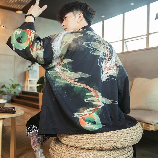 Veste Style Kimono Homme Imprimé / L