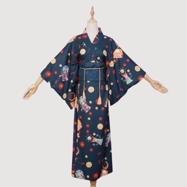 Yukata Femme Imprimé Bleu Marine