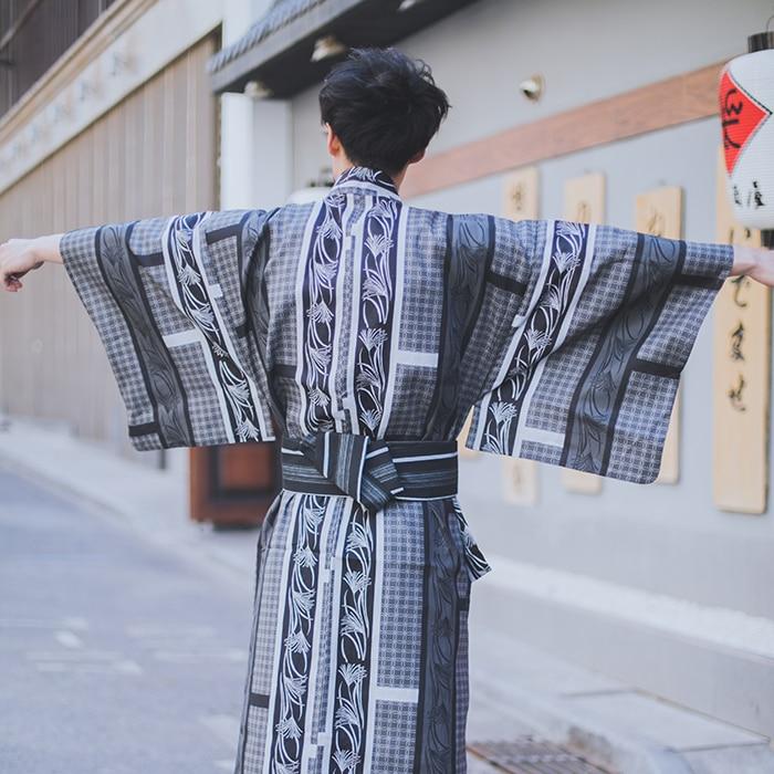 Yukata Homme à Carreaux Noir et Blanc