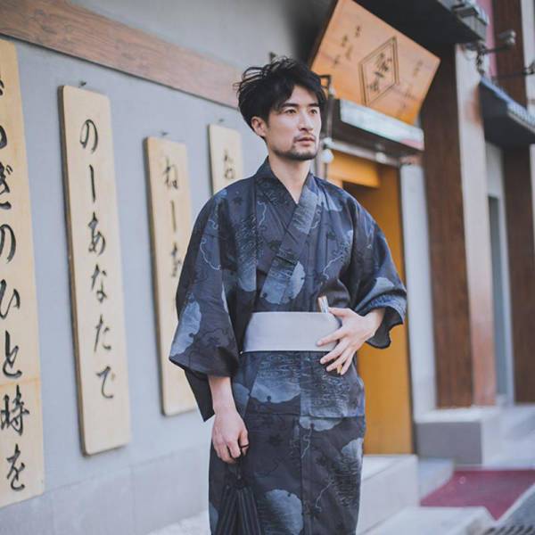 Yukata Homme Motif Clair de Lune