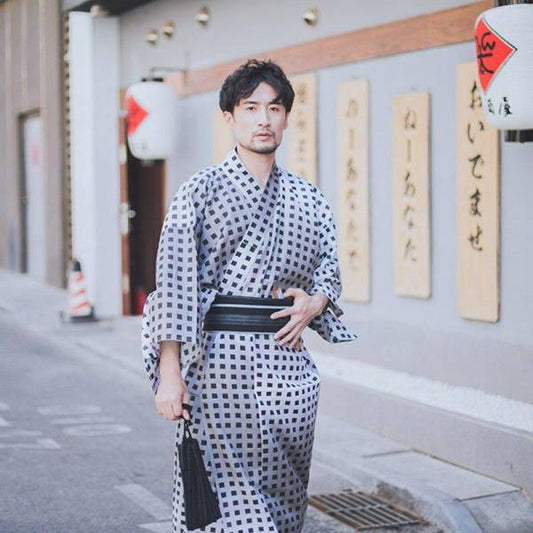 Yukata Homme Motif Ichimatsu