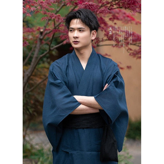 Yukata Homme Traditionnel Bleu