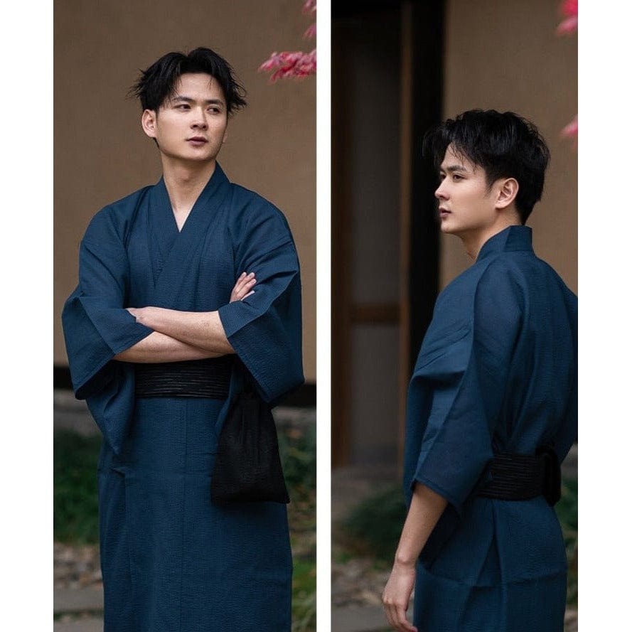 Yukata Homme Traditionnel Bleu