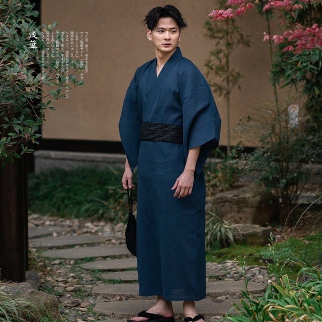 Yukata Homme Traditionnel Bleu Bleu Nuit / M